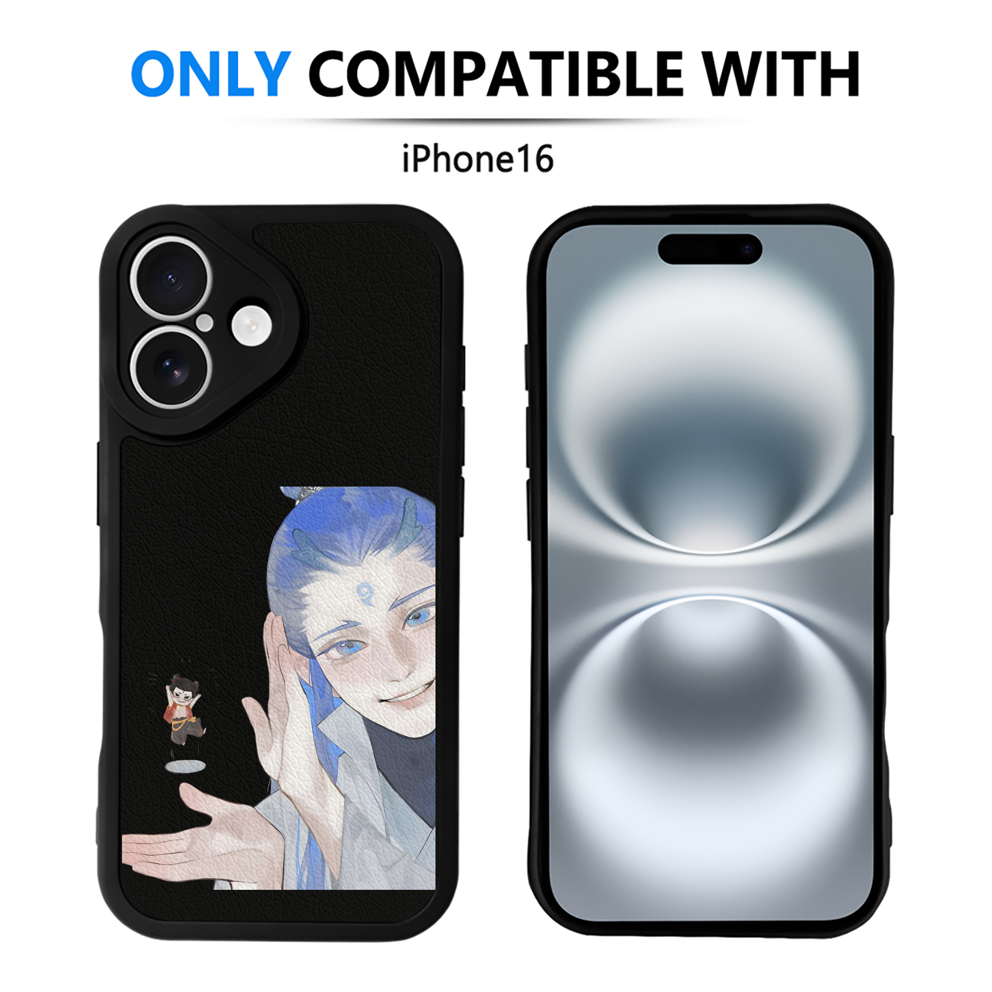 （画像用） Ne Zha 2 ナタ 魔童の大暴れ 【iPhone 16シリーズ対応】シリコンスマホケース（レザー調） 材質：シリコン